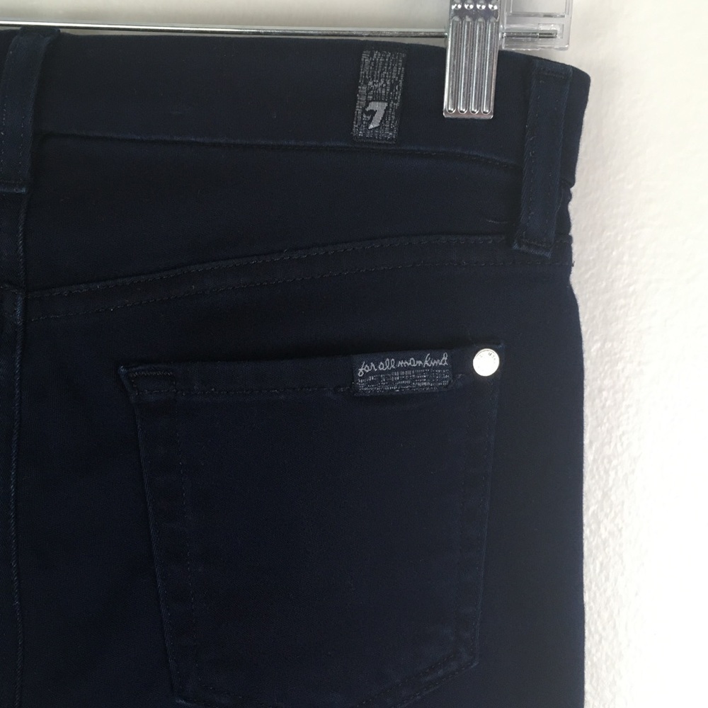 7 For All Mankind The Mid Rise Skinny Pants in Deep Blue - Picture 5 of 11